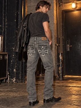 Rich Kids Jeans Co Mens 38x32 Cross Pocket Y2K Straight Jeans